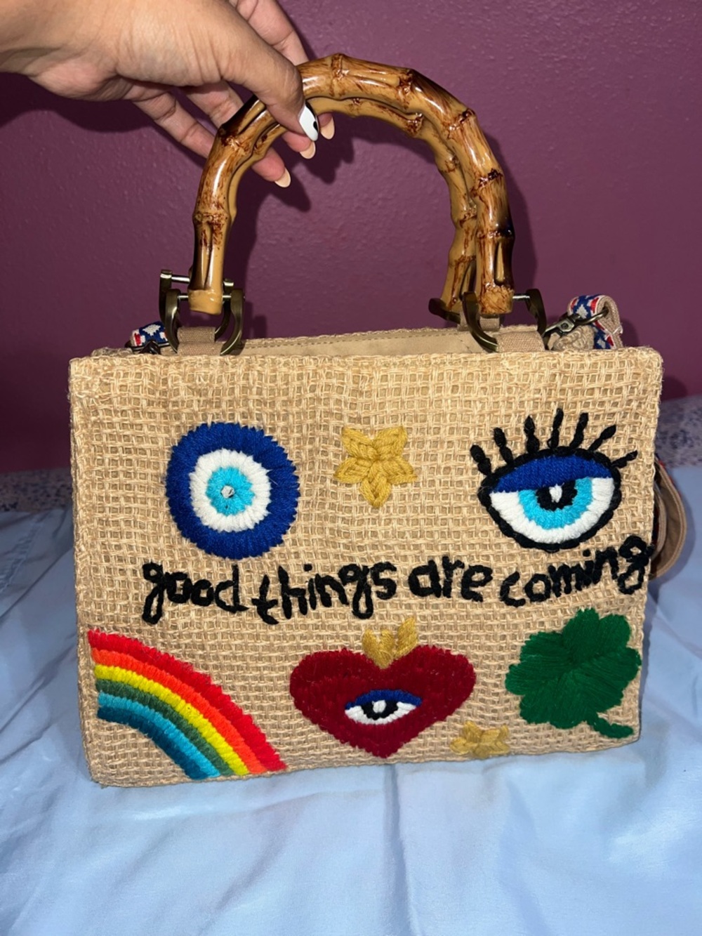 GOOD THINGS ARE COMING POSITIVITY TOP HANDLE TOTE